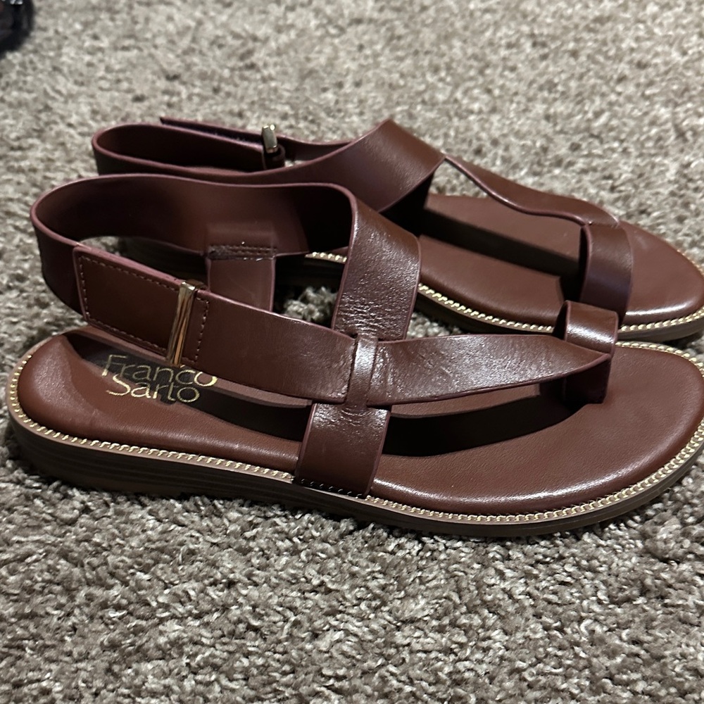Franco Sarto Dark Brown Strappy Sandals